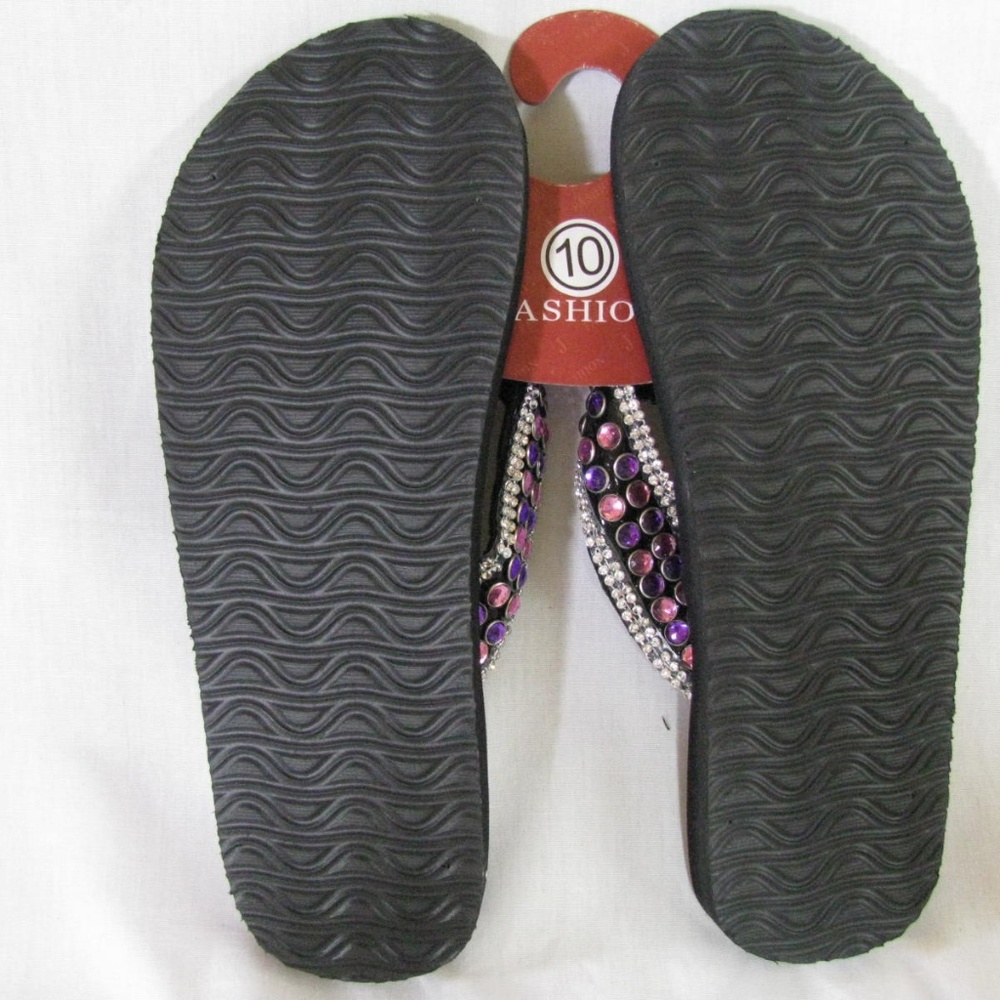 J FASHION WOMEN'S FLIP FLOPS SANDALS SHOES SIZE 10 - Picture 5 of 6